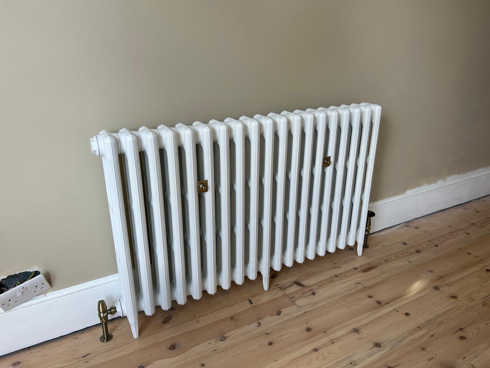 Cast iron radiator installation